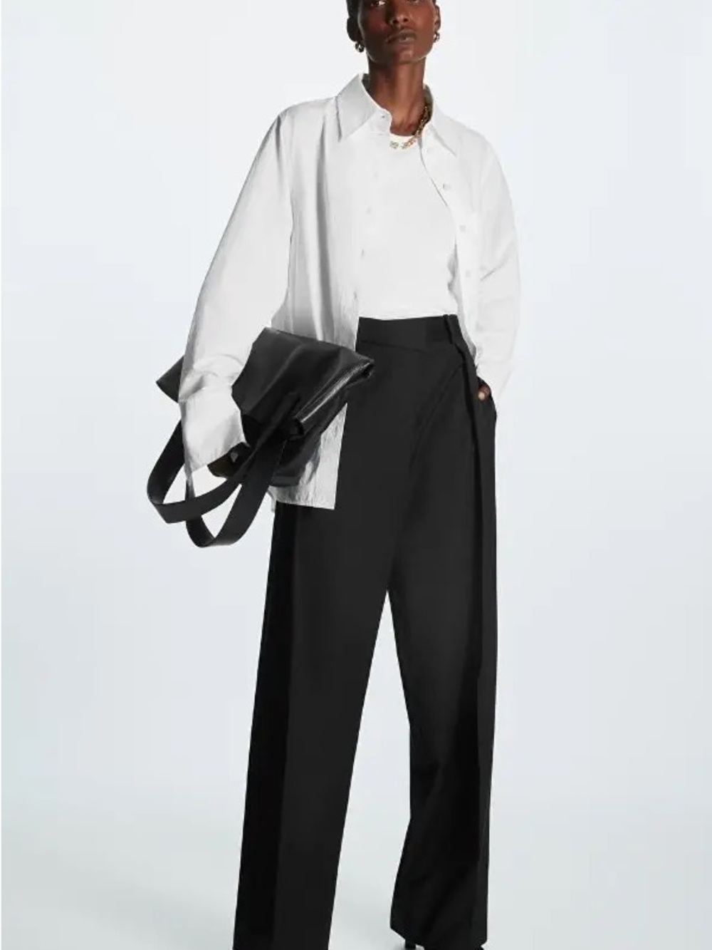 COS Black Straight-Leg Trousers